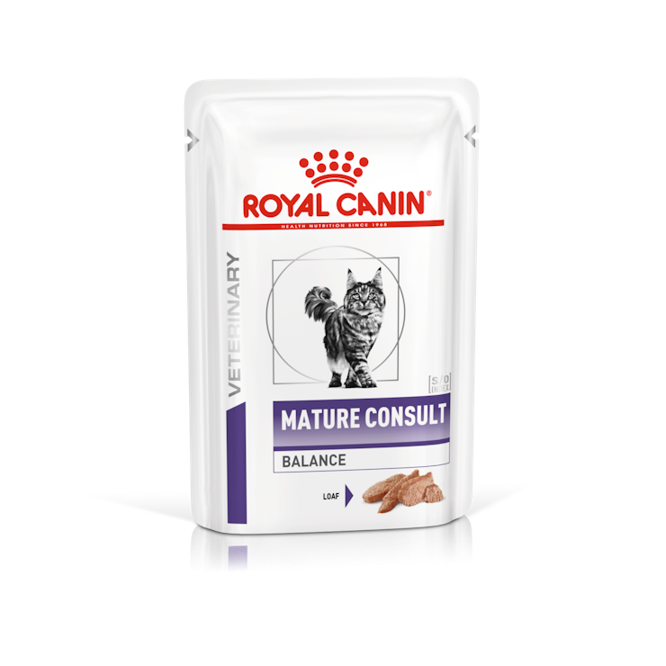 Royal Canin Feline; Mature Consult Balance Wet; 老貓均衡營養健康管理袋裝濕糧（肉塊） 12包