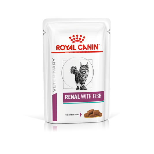 Royal Canin Feline; Renal Wet With Fish; 成貓腎臟處方袋裝濕糧（魚肉） 12包