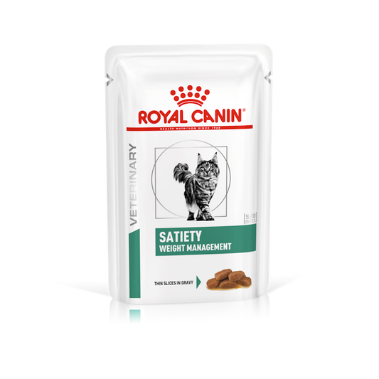 Royal Canin Feline; Satiety Weight Management Pouch; 成貓飽足感處方袋裝濕糧（肉汁） 12包
