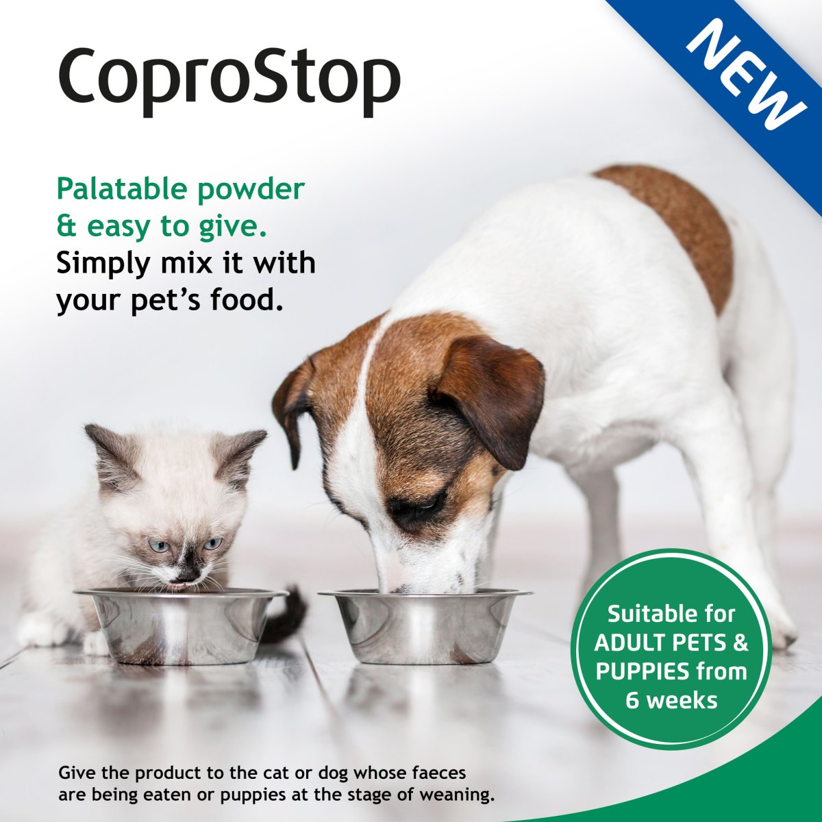 OTC VETARK Canine & Feline; CoproStop; 貓狗用防食糞粉劑